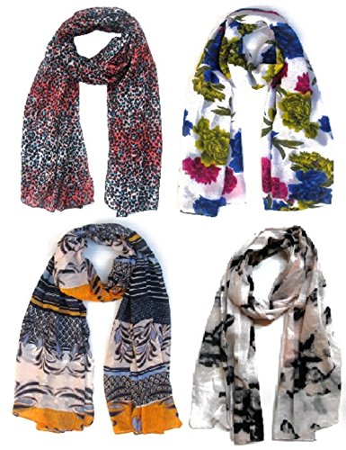 Letz Dezine Poly Cotton Set of four mullticoloured stoles; scarf and stoles for women RS.379 (53.00% Off) - Amazon