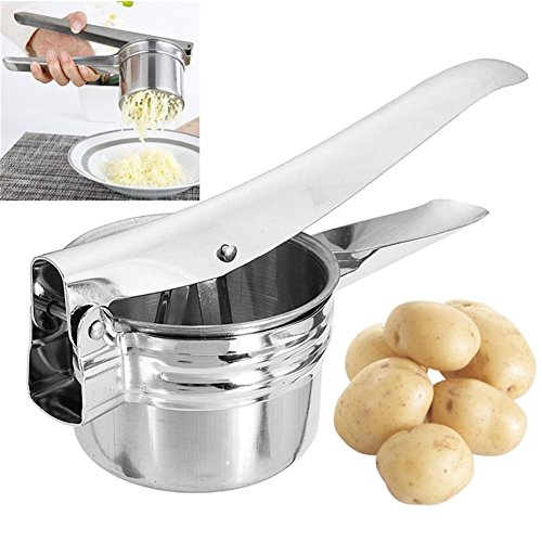 valink Edelstahl Kartoffelpresse Kartoffelstampfer, Obst Gemüse Press Maker Saftpresse Crusher Squeezer – Einfache Reinigung Haushalt Küche Kochen Tools – 27 x 9 x 10 cm
