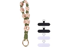 XFSRG Handykette mit Blumendesign Gewebte Handy Kette Handyanhänger für Damen Buntes Handy Band Modische Handykette für Handgelenk Dekoration für Handys