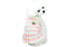 Barrageon Gatti Cani Abito Animale Domestico Camicia Gonna Carino Bowknot Estate Piccolo Media Vestito Abiti (Rosa-XL)