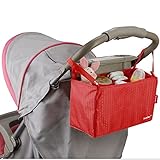 Gosear 7-Slot Große Kapazität Multifunktionale Baby Kinderwagen Kinderwagen Cup Flasche Spielzeug Tuch hängen wasserdichte Tasche Halter Organizer Tasche Rote - 5