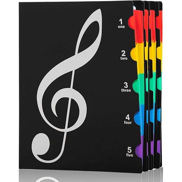 Dossier de Rangement,A4 Documents de Stockage de Chanson pour Partitions 20 Pochettes G Clef,Sac