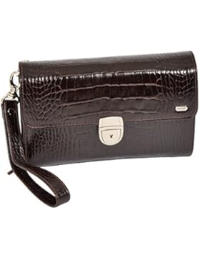 Echtes Leder Croc Druck Handgelenk Unterarmtasche Wristlet Geldbeutel Rory Braun