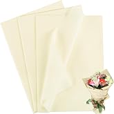 Naler 60 Sheets Beige Silk Paper for Gift Wrapping, 35 x 50 cm | Tissue Paper for Gift Wrapping, Gift Filling, Pom Pom Crafts