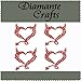 4 Red (tr) Devil Hearts Diamante Vajazzle Rhinestone Gems - created exclusively for Diamante Crafts