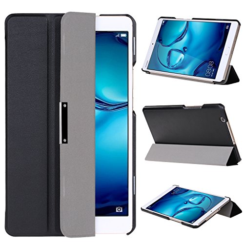 VOVIPO Huawei Mediapad M3 8.4 Funda, Ultra Slim Funda de piel para Huawei Mediapad M3 8.4 con la función-Negro