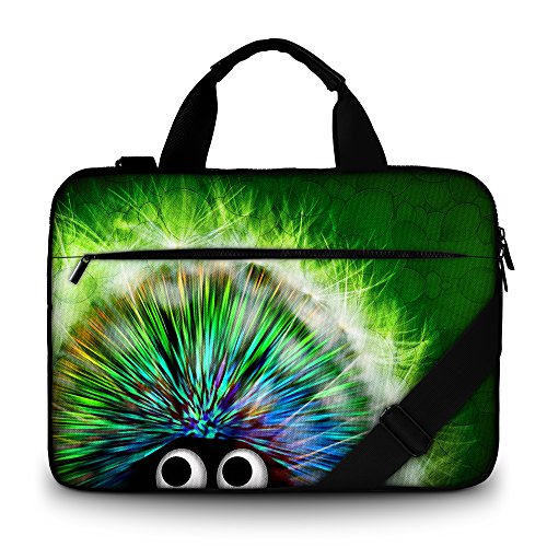 PEDEA Canvas Design Notebooktasche 17,3 Zoll (43,6 cm) mit Schultergurt, green hedgehog - 4