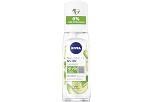 NIVEA NATURALLY GOOD Déodorant Femme Aloe Vera Bio spray 75ml, déodorant avec 95% d’ingrédients d’origine naturelle, spray vaporisateur fraîcheur 24h