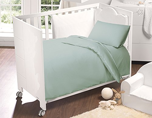 Love2Sleep DUCK EGG BLUE COT BED LUXURY EGYPTIAN COTTON COMPLETE BEDDING TODDLER SET: DUVET COVER , PILLOWCASE & FITTED SHEET