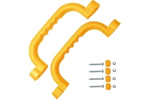 OTITU Poignées pour Aires De Jeux Ensemble De Poignées 2 Pièces - Grilles d'escalade Poignées Aire De Jeux pour Enfants Antidérapantes Maisons sur Pilotis Maisons De Jeux Jaune
