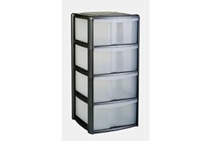 Tontarelli 4 Drawer Tower Black