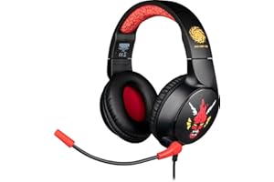 Konix Stranger Things Casque Gaming Filaire PC, PS4, PS5, Switch, Xbox One/Series X|S - Microphone - Câble 1,5 m - Jack 3,5 mm - Motif Hellfire Club