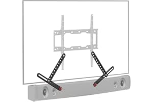 Barkan Soporte universal para barra de sonido, soporte ajustable para montaje encima o debajo del televisor, tamaños de 13 a 80 pulgadas, se adapta a la mayoría de barras de sonido de hasta 14 libras,