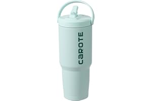 CAROTE Botella Termica con Pajita y Tapa, Botella Agua Acero Inoxidable, Termo Agua Fria Deportiva, para Adultos, Deporte, Oficina, Yoga, Ciclismo, Botella Agua Niños, Sin BPA, 960ml