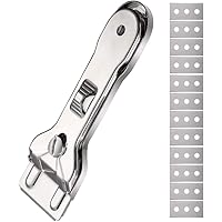 Glasschaber inkl. 10 Ersatzklingen mit Doppelschneide Ceranfeldschaber