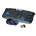 Produktbild Kabellose Gaming-Tastatur 2,4 GHz + Maus Combo Wasserdicht Optische Multimedia, USB, mechanisch
