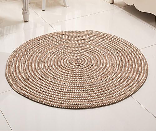 Floor Rug Superfine Rope Knitted Computer Chair / Rattan Chair Basket Round Carpet / Living Room Bedroom Carpet Rug Pad ( Color : 3# , Size : Diameter 80cm )