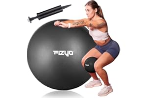 ‎FIZYO Fizyo Mini piłka do pilates Piłka do ćwiczeń mała, 22 cm, do pilatesu, z pompką i słomką, miękka piłka do jogi, do terapii seniorów, domu, fitnessu, treningu równowagi (czarna)