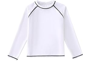 SWAUSWAUK Maglietta Nuoto Bambino 6-12 Anni - Manica Lunga Maglietta Bagno Ragazzi Protezione UV UPF 50+