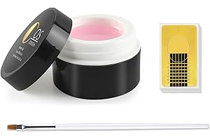 COSCELIA Gel Rosa, Gel UV per Ricostruzione Unghie con Pennello e Cartine, Nail Art Kit