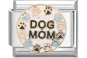 Urijk Modular for Italian Charm 9mm Traditional Classic Type Charm for Italian Style,Flower Patterns Stainless Jewelry Module Steel 22 Styles to Match Freely Modular for Italian Charm-Flower Series