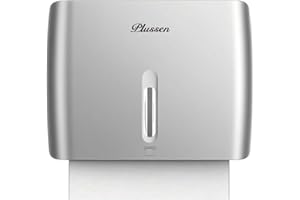 PLUSSEN porta scottex da parete,dispenser carta asciugamani, a parete, tovaglioli piegati a Z e dispenser di asciugamani diviso (6008 argentato)