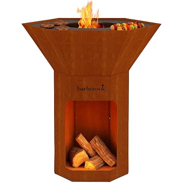 Brasero Fancy Flames 55 Cm En Fonte - Barbecue Rond Pour Jardin, Terrasse - Noir