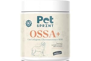 Pet Sprint Integratore Articolazioni per Cani Ossa Più – Collagene, Glucosammina, MSM, Condroitina & Acido Ialuronico – Marchio Italiano