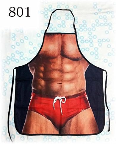 ONAMANO Set of 2 Pcs Waterproof Naked Man &amp; Bikini Girl Aprons , Funny Sexy Kitchen Aprons for Couples Novelty Gifts