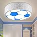 Produktbild WXBW Tischleuchte-Kinderzimmer führte Deckenleuchte Lichter Cartoon Kinder kreative Fußball Dimmer Schlafzimmer weiß hellblau Lampen,Red Eye Schatten DREI Fußball 24W