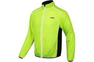 JEPOZRA Fahrrad Jacke Herren Atmungsaktiv Ultraleichte Mountainbike Jacket Uv Schutz Sportbekleidung Winddicht Wasserdicht Lange äRmel Mit Reflektierendem Radjacke Laufen Wandern Bergsteigen Radfahren
