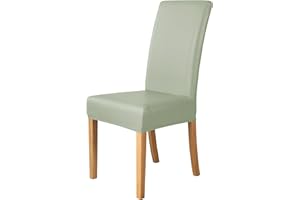 iEventStar PU Faux Leather Waterproof Stretch Dining Chair Cover Chair Protect Slipcover (Light Green, 4)