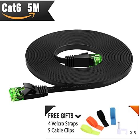 5m CAT.6 Ethernet Gigabit Lan Netzwerkkabel (RJ45) 1Gbps 250Mhzï¼ŒSwitch, Router, Modem, Patchpannel, Access Point, Patchfelder, schwarz von CableMonsta