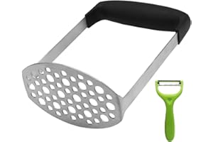 JNBGTU Stainless Steel Potato Masher with Paring Knife, All-in-One Kitchen Masher Kit, Non Slip Handle, Easy to Clean, for Sweet Potatoes Cheese Jam Vegetable