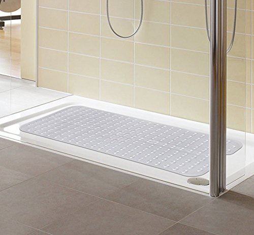 Anti Rutsch Matte für die Badewanne mit Saugnäpfen, Rutschfeste Badewanneneinlage in schöner Optik (M 35cm*71cm, Weiß) - 3