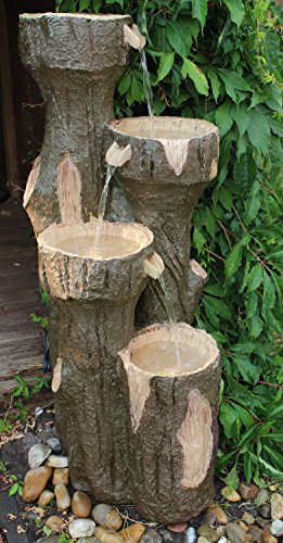 Gartenbrunnen „Baumstamm“ 120 cm mit LED Beleuchtung Springbrunnen Brunnen NEU - 3