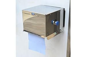 TRAILBLAZER BBQ LTD Blue Roll & Paper Towel Dispenser – Industrial Stainless Steel Wall Mounted Blue Roll Holder Suitable For Indoor & Outdoor Use - Ideal For Factory, Office, Workshop(Removable Fixing)