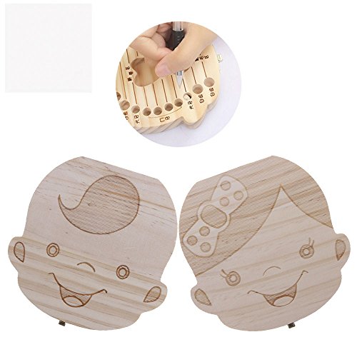GGG Baby Holz Zähnedose Milchzahn Laub Box Zahnbox - 6