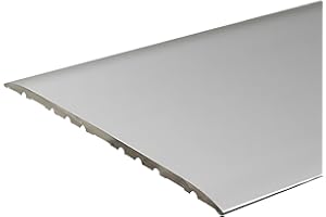 PROVISTON | Perfil de transición | Aluminio anodizado | Plata | Ancho 80 mm | Altura 3.5 mm | Longitud 1000 mm | Autoadhesivo | Rail de transición | Barra de transición
