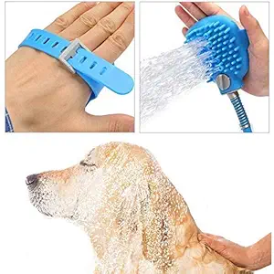 Tip&Top creation Dog Bathing Tool Pet Shower Sprayer & Pet Bath Brush 2-in-1 Upgraded Pet Shower Attachment for Bathtub & Outdoor Garden Hose Compatible (Multi-Color)