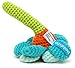 Pebble crochet flower rattle - turquoise