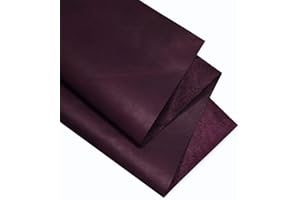 KGS Real Leather Sheets | Full Grain Tooling Leather | 1.3-1.5mm Thick | Cowhide Leather Sheet for Leathercrafts, Repairing and Home Decor by Kozmo (Aubergine, 12" X 36")