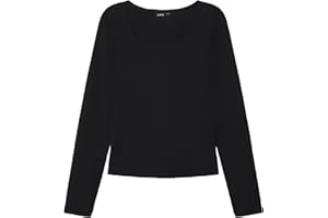 NAME IT Mädchen Nlfnove Ls Deep O-Neck Short Top Noos Langarmshirt (1er Pack)