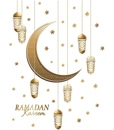 Adesivo Da Parete Ramadan - PVC 90x30 Cm - Con Stelle, Luna E Lanterne - Decorazione Islamica Per Finestre E Specchi - Foto 12