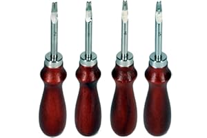 YICHUANGXIN 4 Stück Lederverarbeitung Kantenschälen Leder Beveler Craft Keen Edge Beveler Schneiden Schrägung Leder Skiver Werkzeug für DIY (1,5 mm, 1,2 mm, 1,0 mm, 0,8 mm)