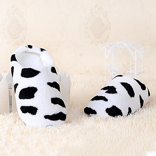 Kasit Unisex Weiche Winter Warm Anti-Rutsch-Hausschuhe Baumwolle Sandale Haus Startseite Anti-Rutsch-Schuhe – Schwarz Kuh XL - 4