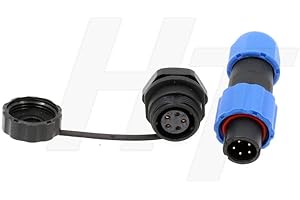 HangTon Connecteur SD13 à 5 broches mâle et femelle pour montage sur panneau - Circulaire - Étanche IP68 - Pour système d'alimentation extérieur