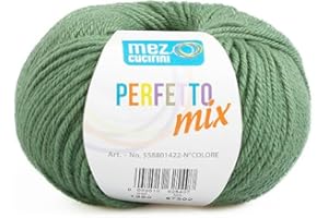 MEZ CURICINI Perfetto Mix: Filati da 50g ad Alta Qualità e Varietà di Colori per Maglieria A Mano (Salvia)