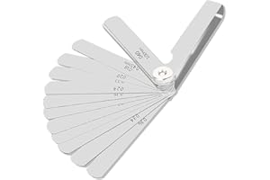 DURDIIY Spessimetro 20 Lame Strumento di Misurazione Dello Spessimetro (0.05-1mm) Metrico,Spessimetro Pieghevole Spessimetro a Lame in Acciaio Inossidabile per misurare larghezza o spessore