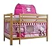 Produktbild Relita BE3001114-B90+TX5302084 Etagenbett BENI, Maße 208 x 140 / 210 x 103 cm, Liegefläche 90 x 200 cm, Buche massiv natur lackiert, mit Textil-Set Disney Hello
